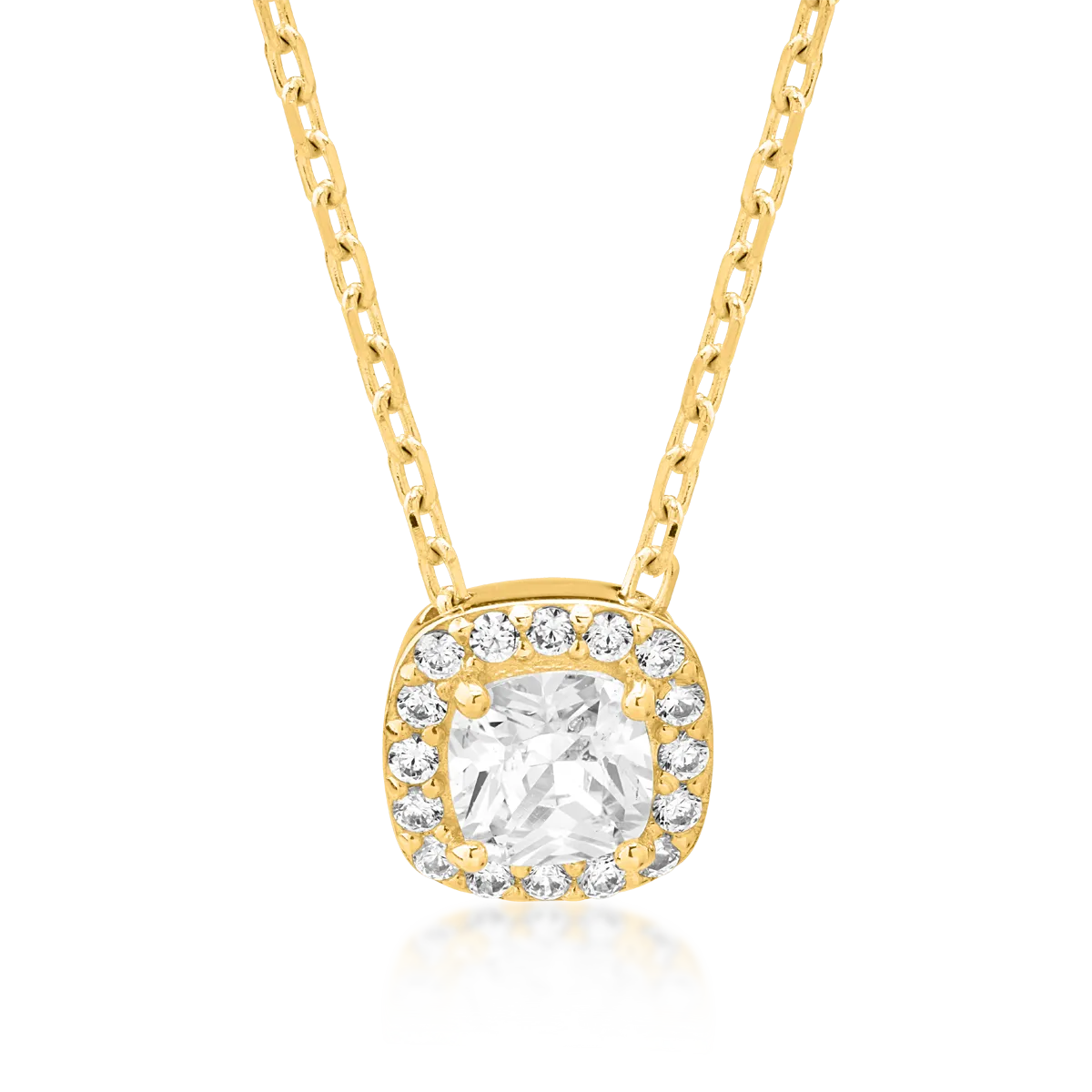 Yellow gold pendant necklace