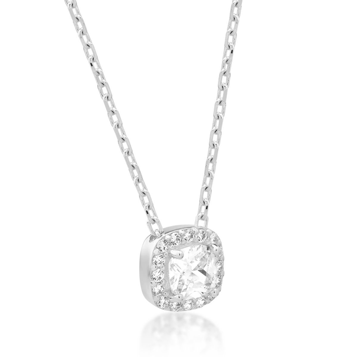 14K white gold pendant necklace