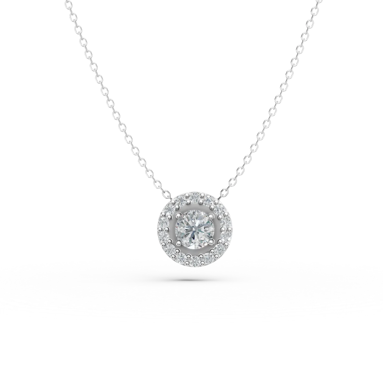 14K white gold pendant necklace