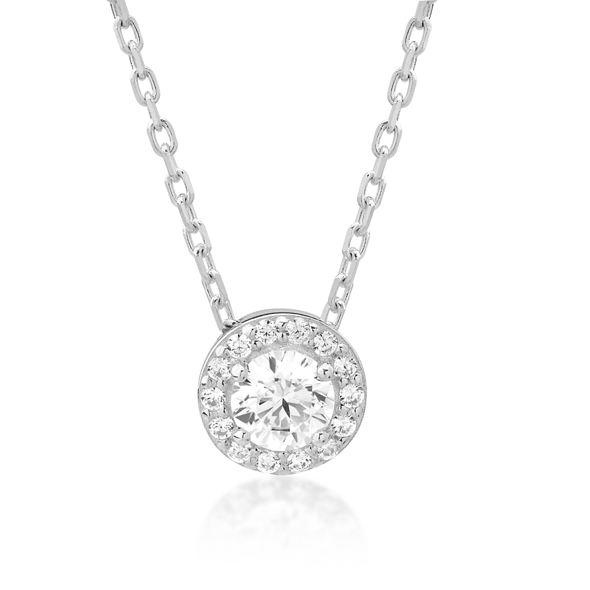 14K white gold pendant necklace