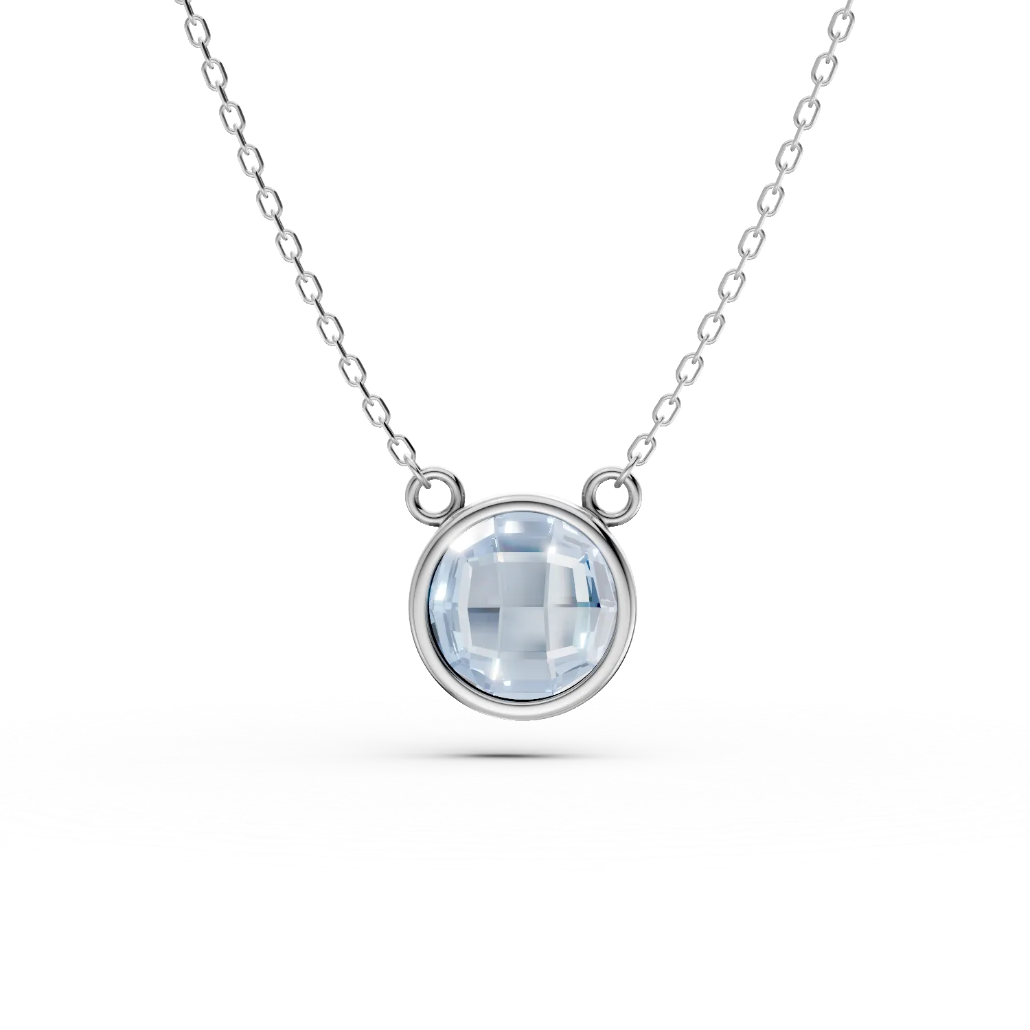 14K white gold pendant necklace-184305