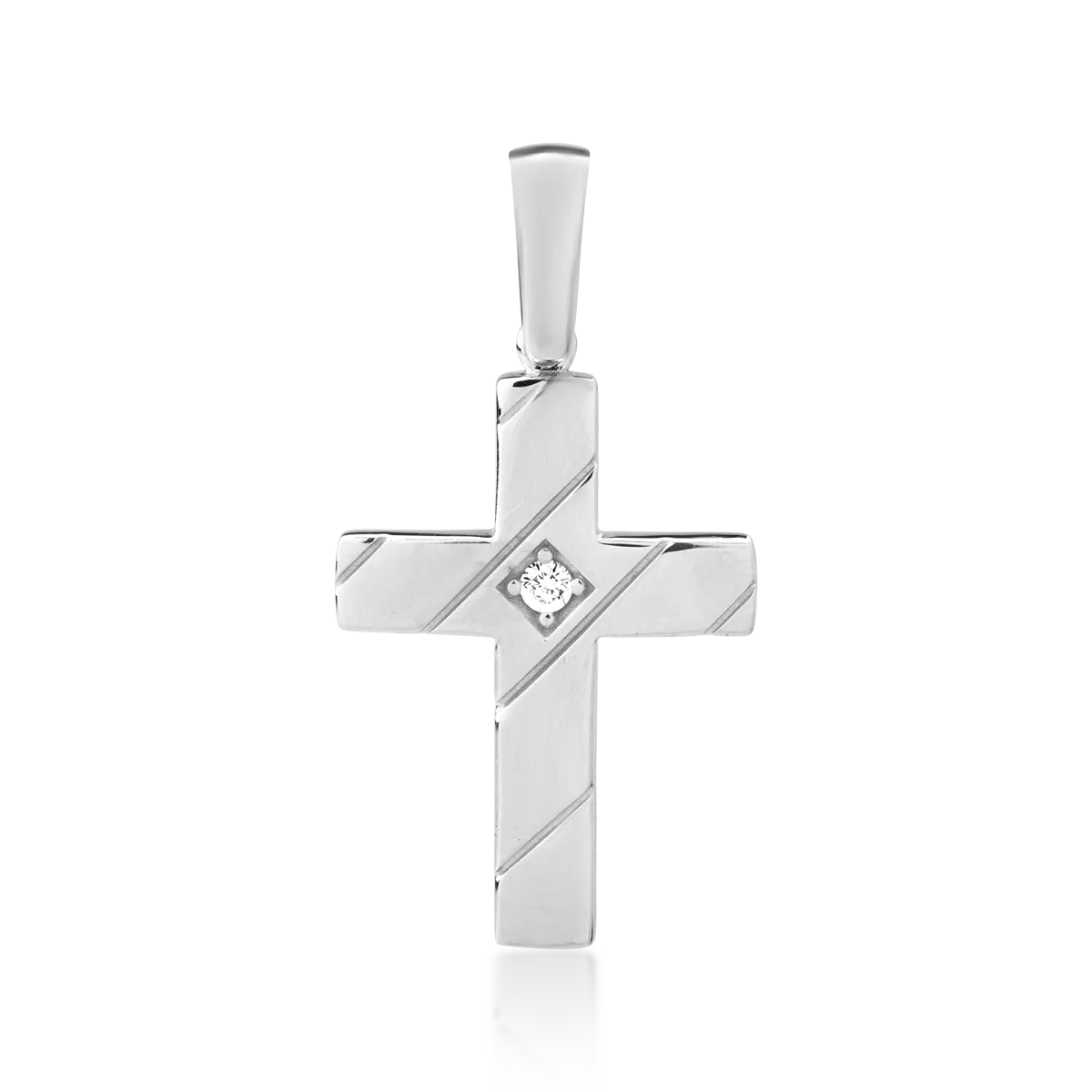 14K white gold cross men's pendant