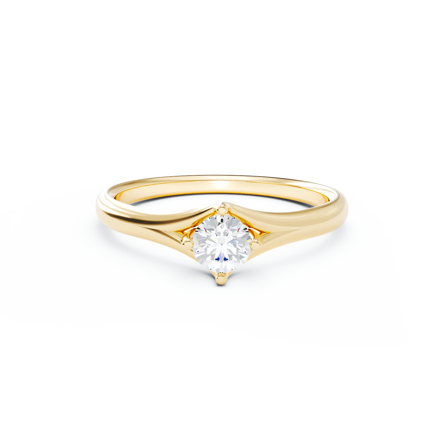 Годежен пръстен от 18K жълто злато с диамант 0.2ct