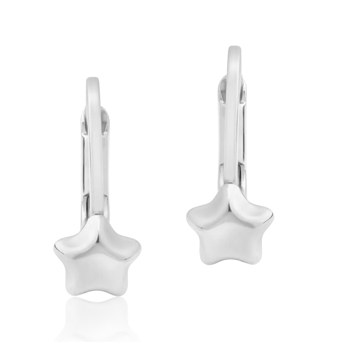 Cercei pentru copii cu stelute din aur alb de 14K