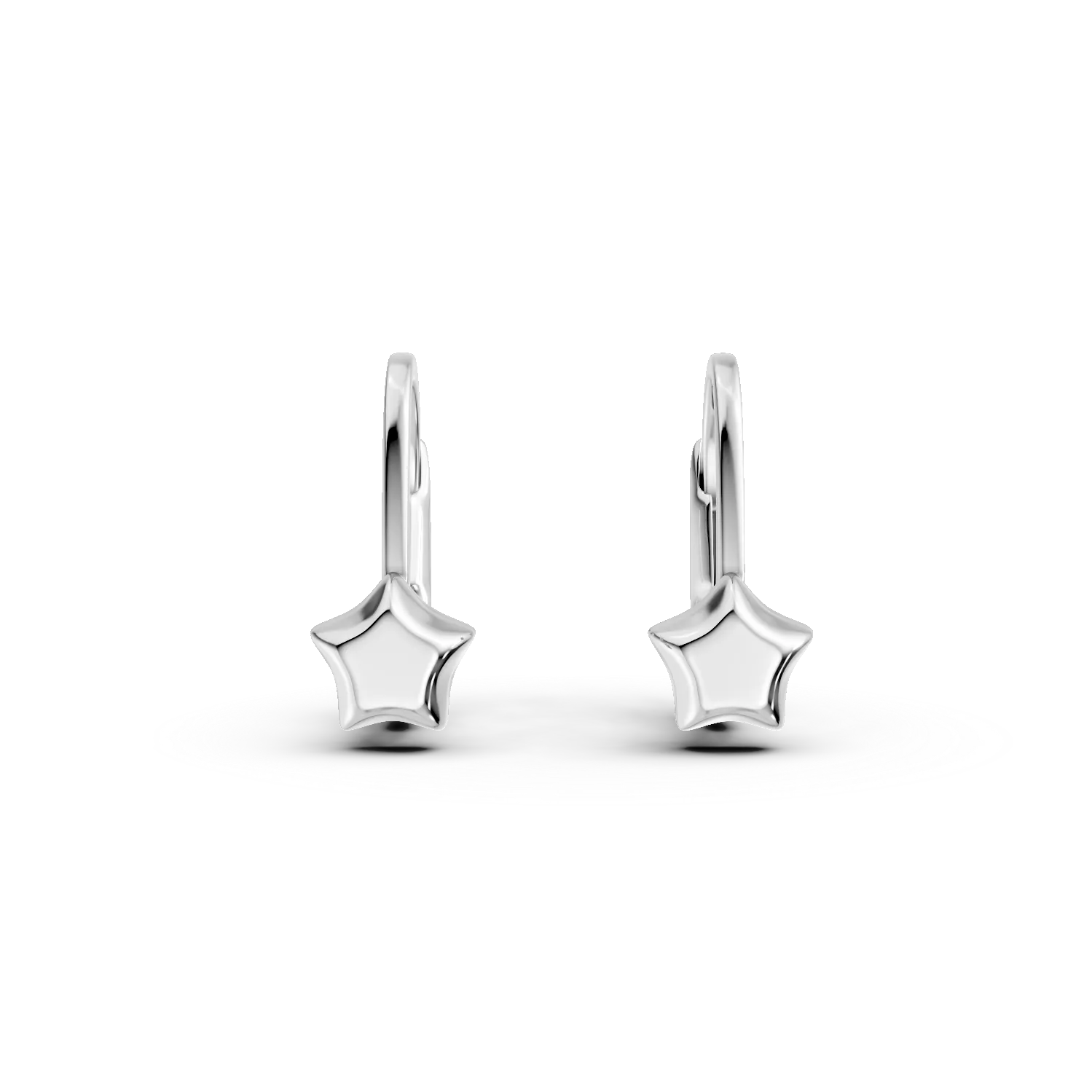 Cercei pentru copii cu stelute din aur alb