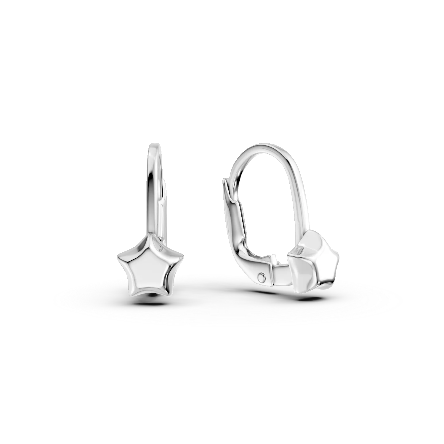 Cercei pentru copii cu stelute din aur alb