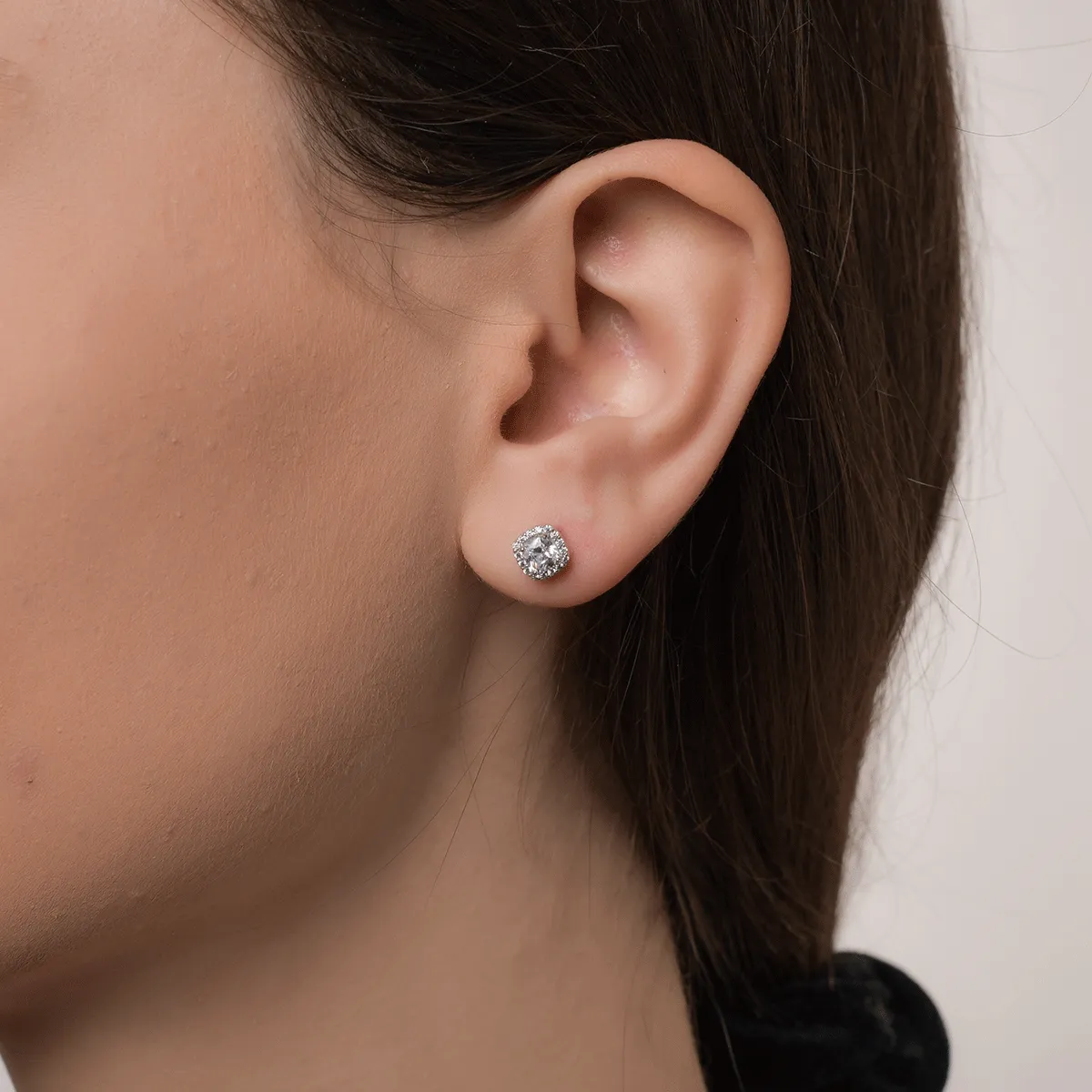 Обеци от бяло злато 14K