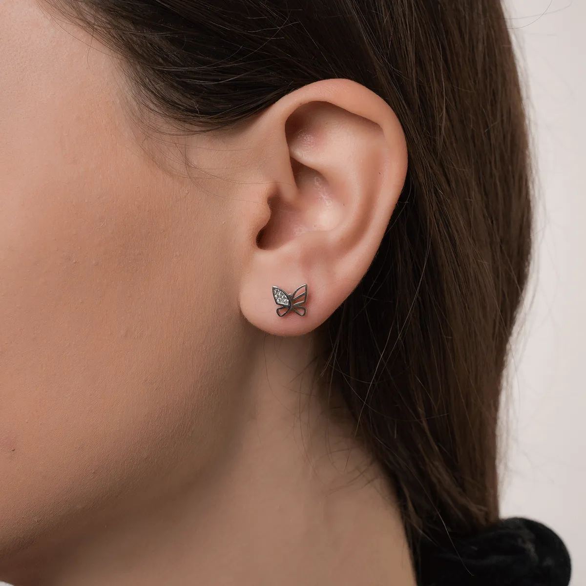 Обеци от бяло злато 14K