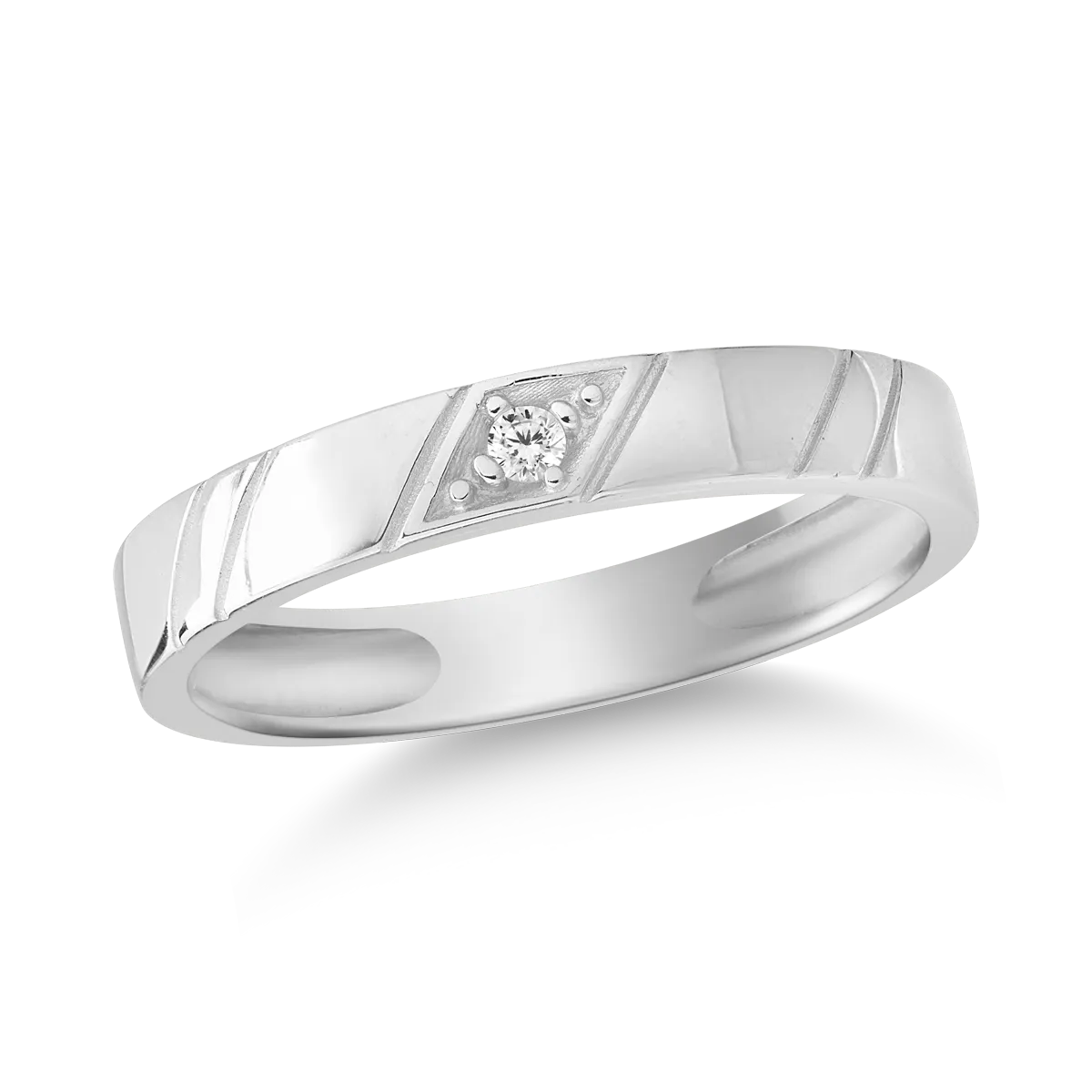 14K white gold ring for men