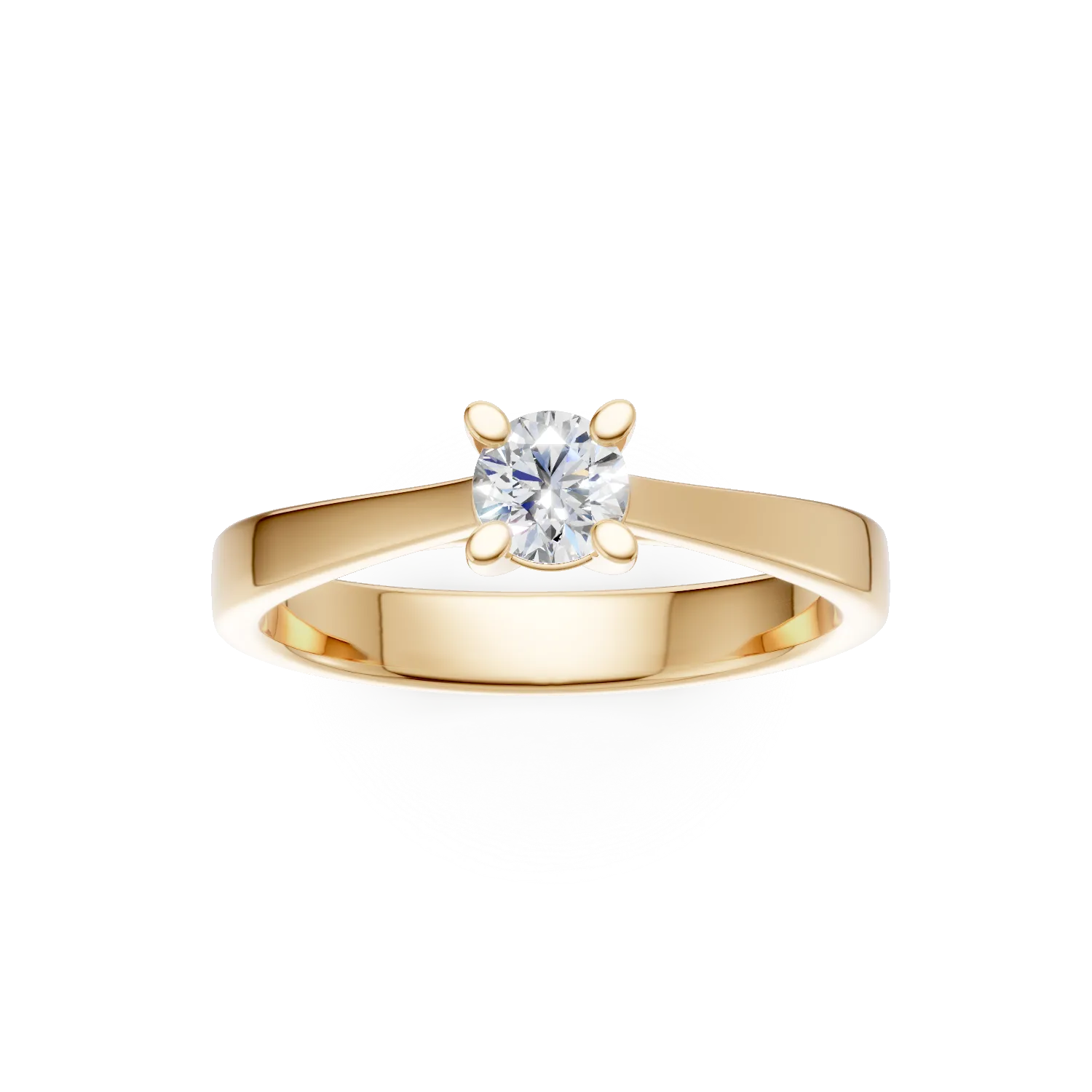 Inel de logodna din aur galben de 18K cu un diamant solitaire de 0.3ct