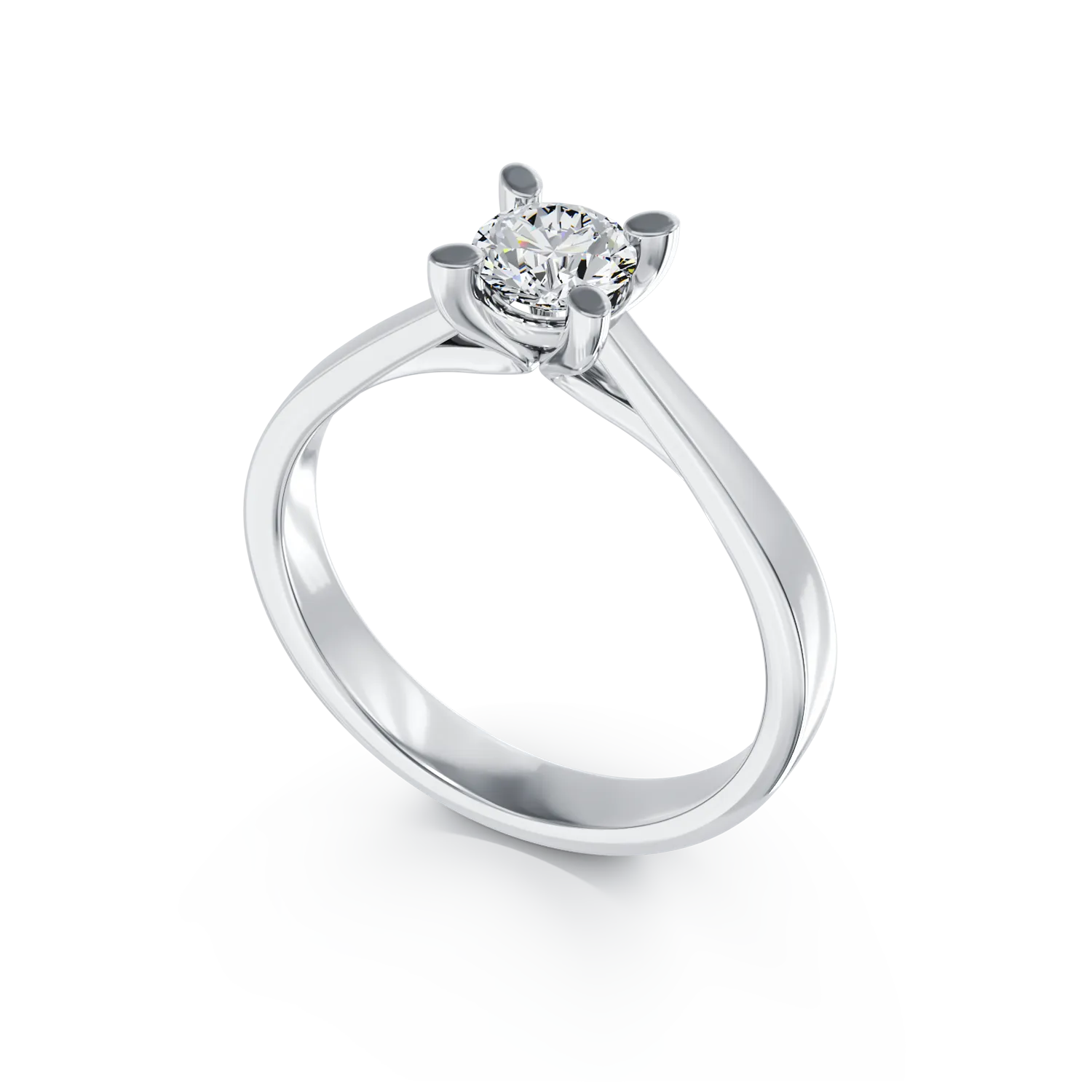 18K white gold engagement ring with a 0.5ct solitaire diamond