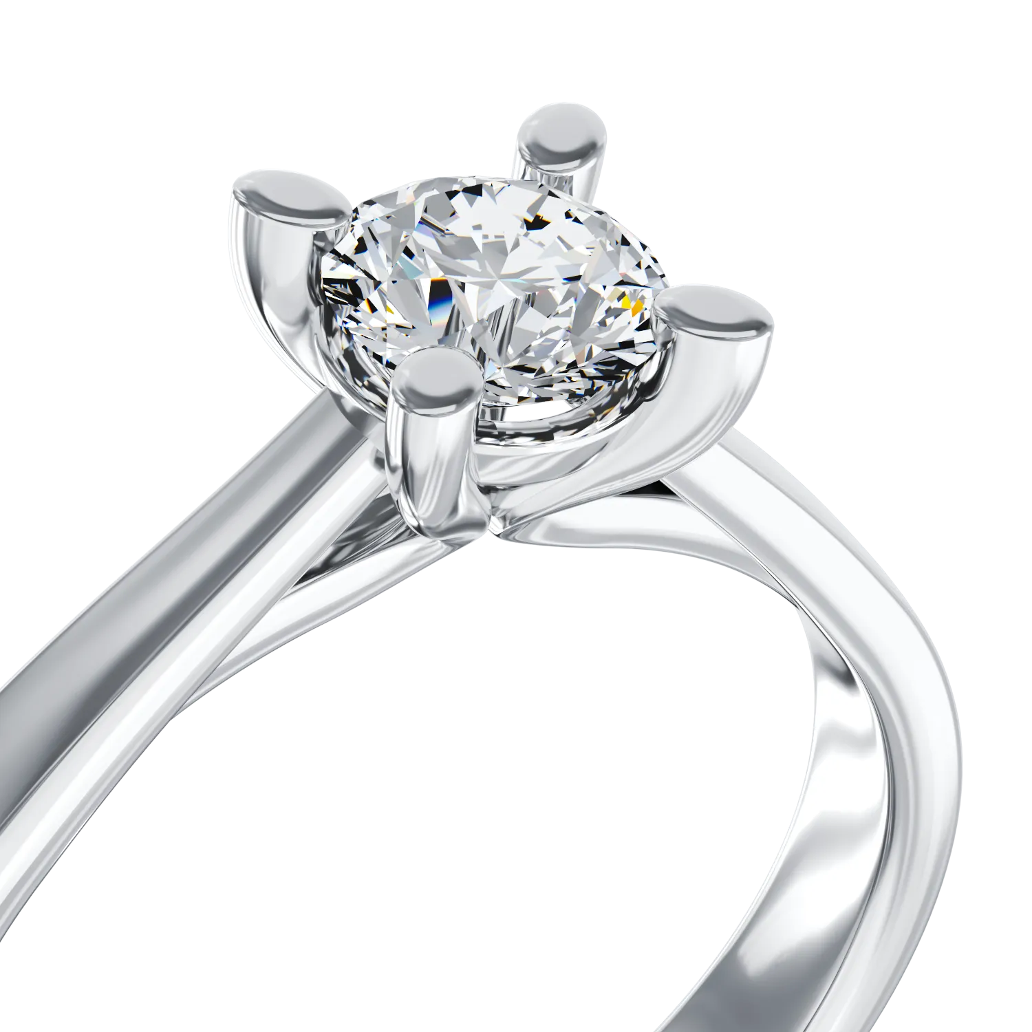 18K white gold engagement ring with a 0.5ct solitaire diamond