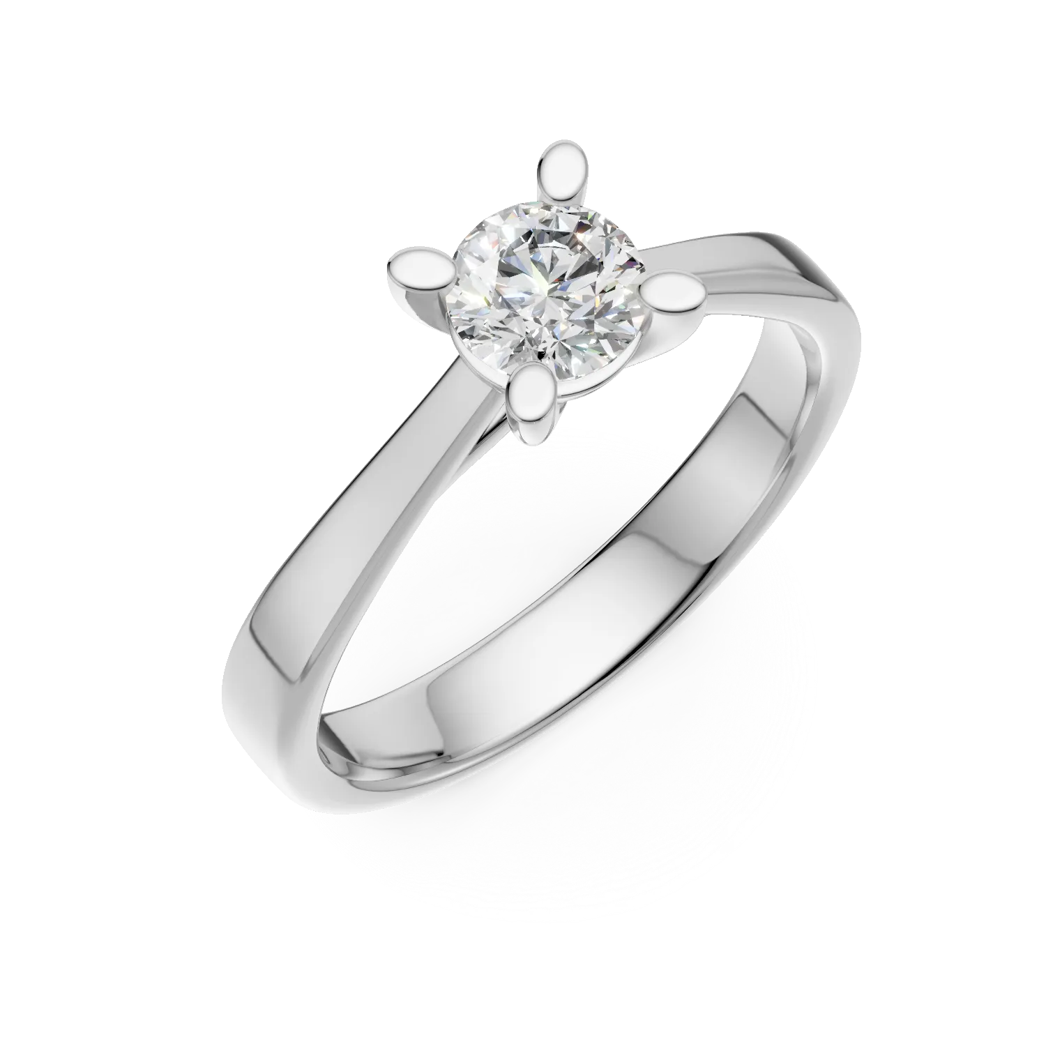 Inel de logodna din aur alb de 18K cu un diamant solitaire de 0.5ct-120308