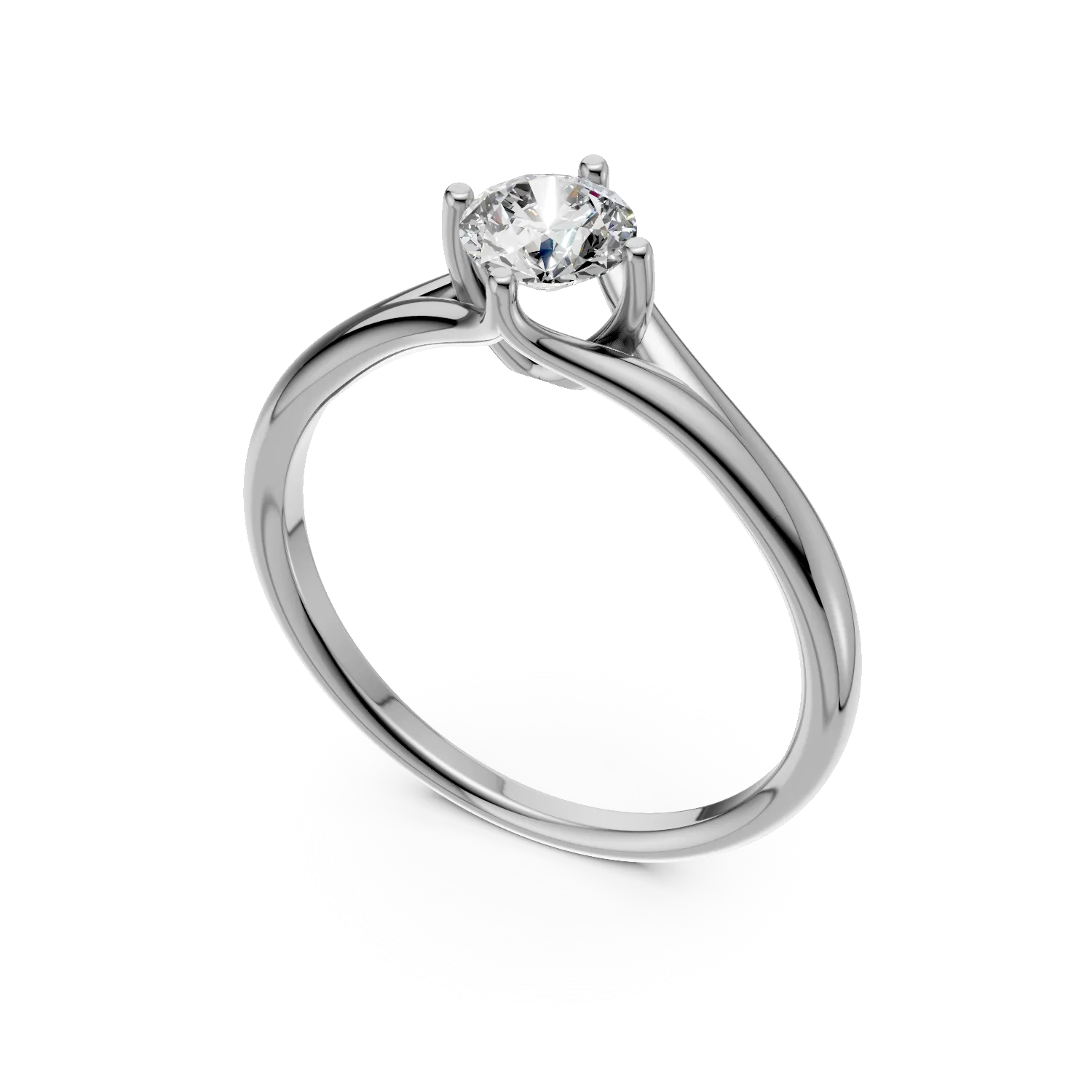 Годежен пръстен от бяло злато 18K с диамант пасианс 0.5ct