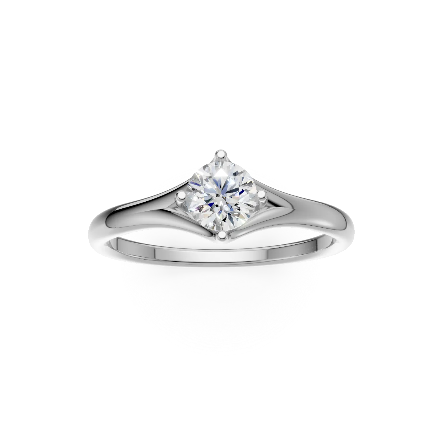 Годежен пръстен от бяло злато 18K с диамант пасианс 0.5ct