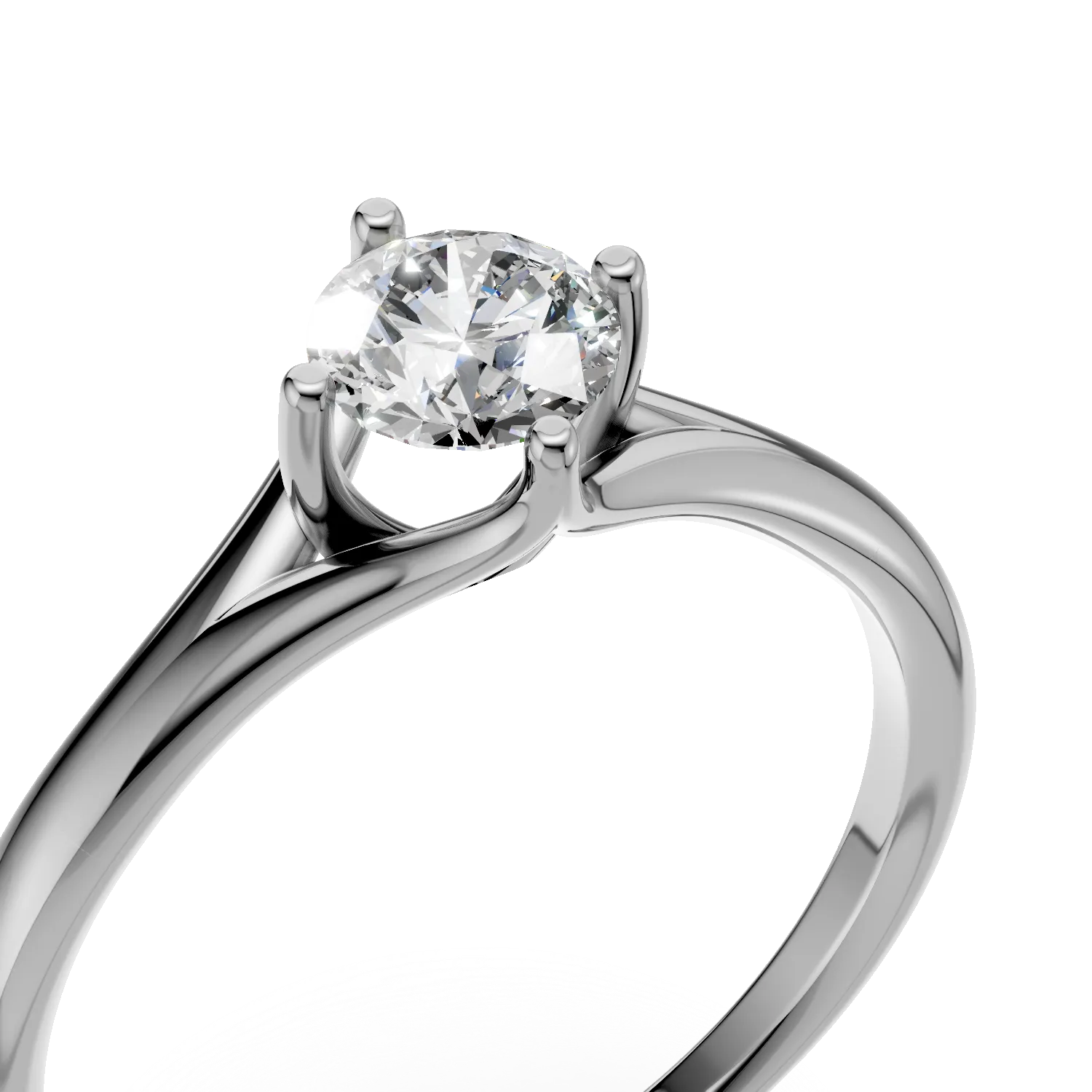 Годежен пръстен от бяло злато 18K с диамант пасианс 0.5ct