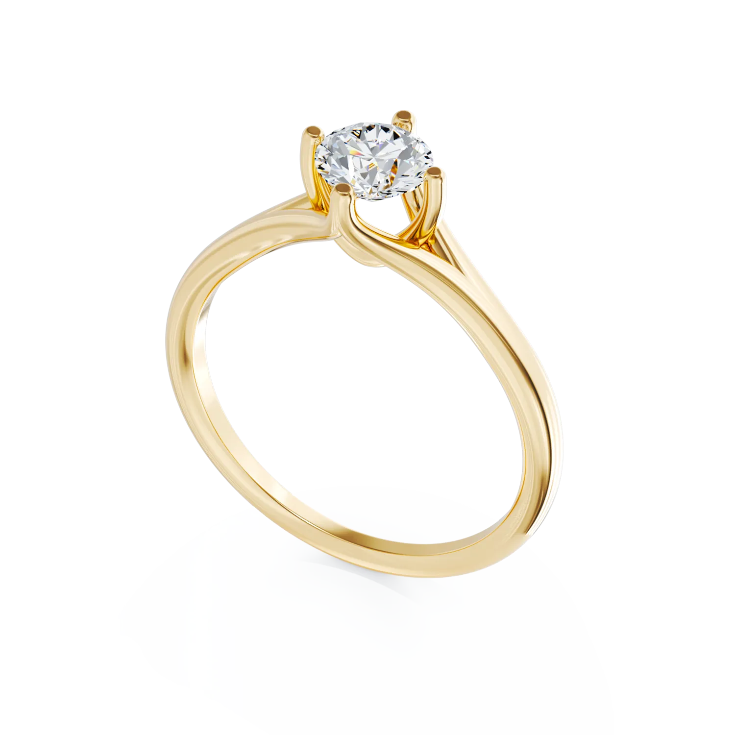 18K sárga arany eljegyzési gyűrű 0.5ct gyémánttal