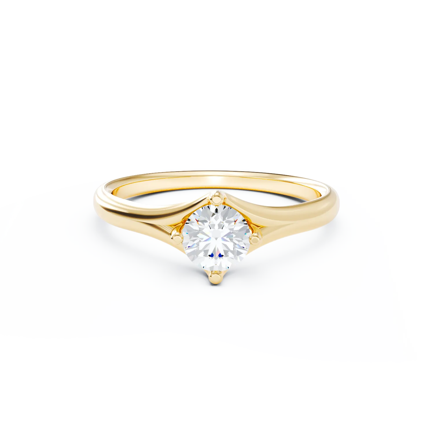 Inel de logodna din aur galben de 18K cu diamant de 0.5ct