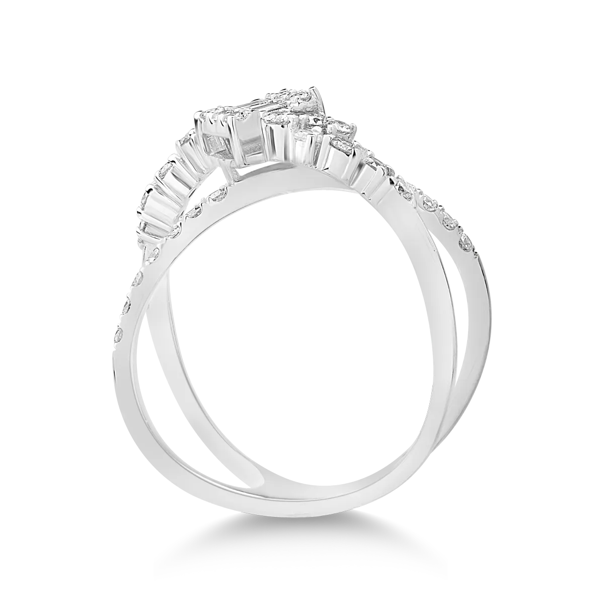 Inel din aur alb de 18K cu diamante de 0.75ct