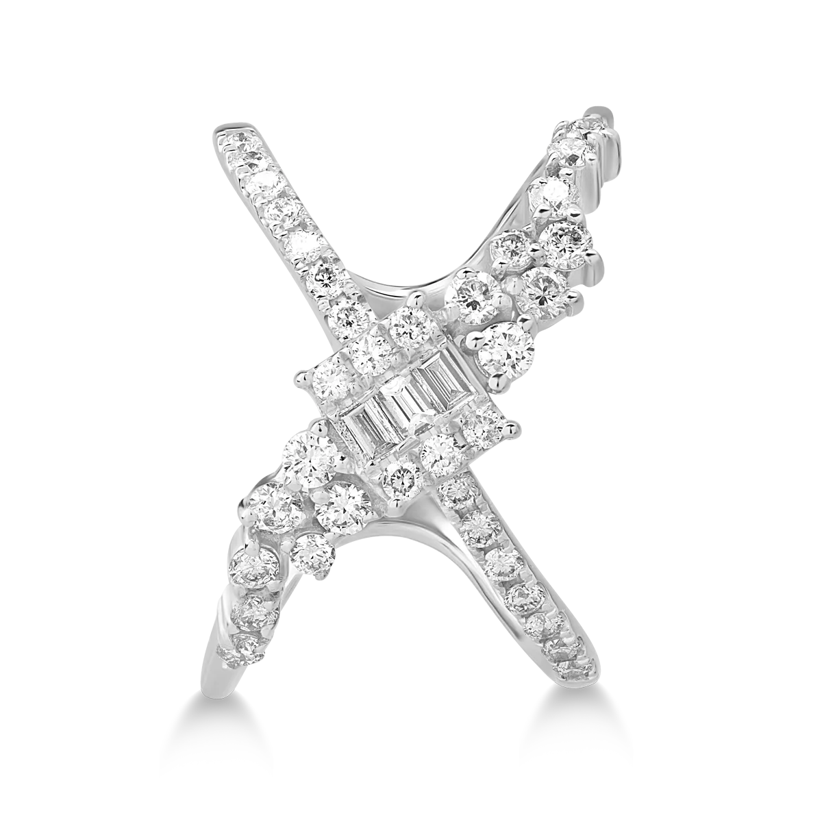 Inel din aur alb de 18K cu diamante de 0.75ct