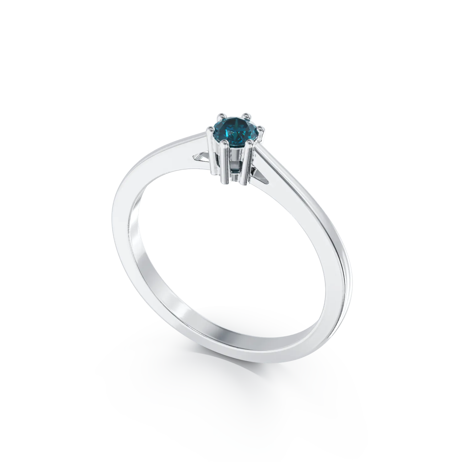 18 karátos fehérarany eljegyzési gyűrű 0.21 karátos kék gyémánttal