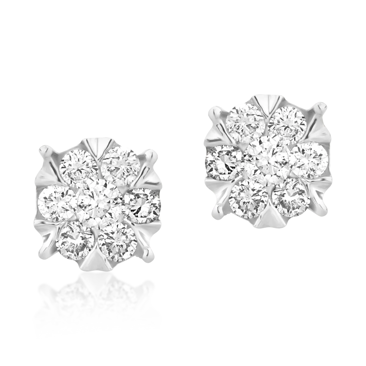 Cercei din aur alb cu diamante de 0.25ct