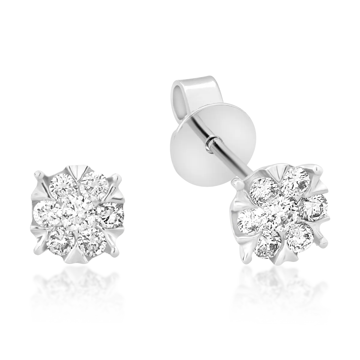 Cercei din aur alb cu diamante de 0.25ct