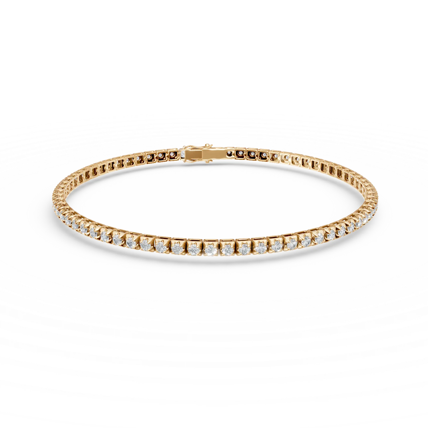 Bratara tennis din aur galben cu diamante de 1ct