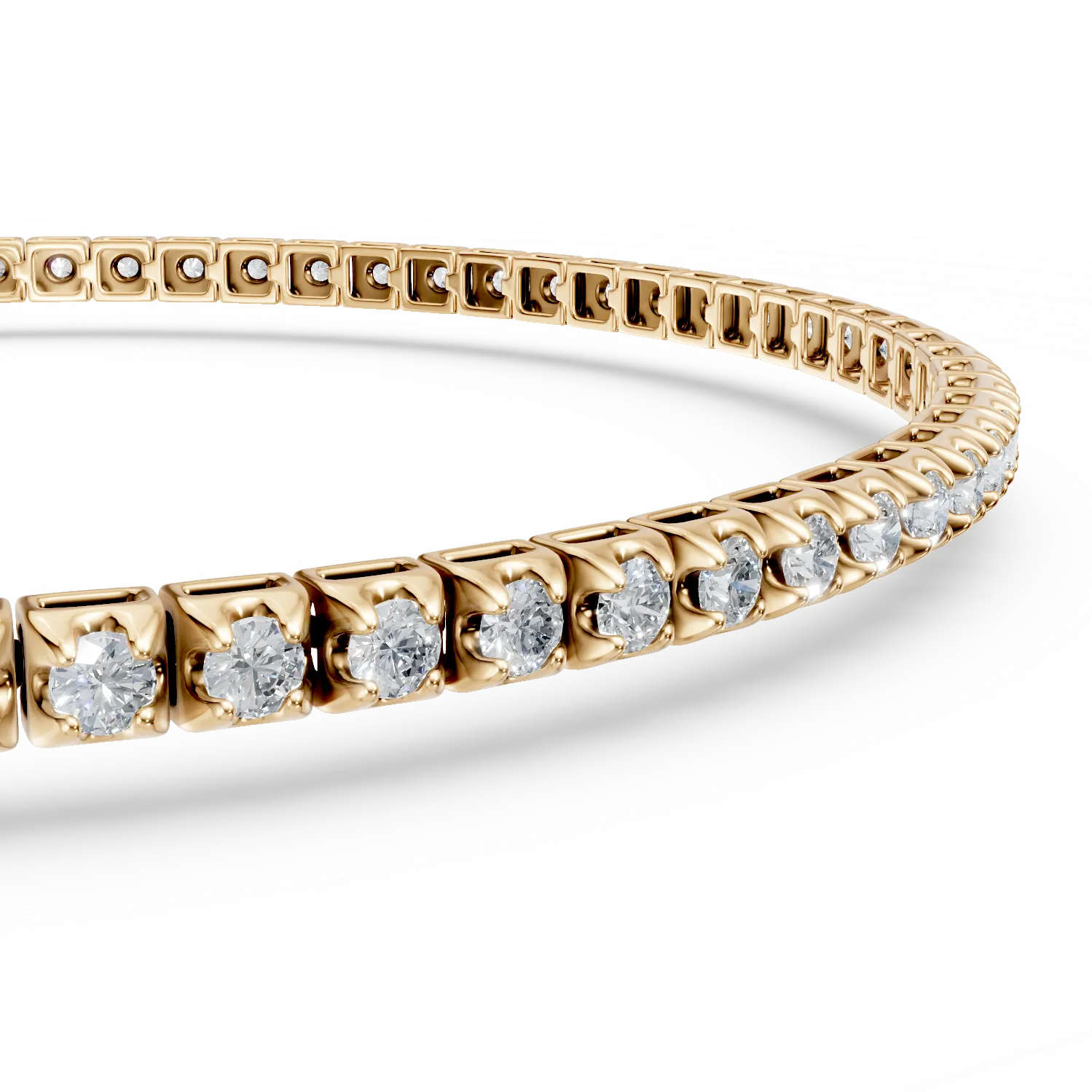 Bratara tennis din aur galben cu diamante de 1ct