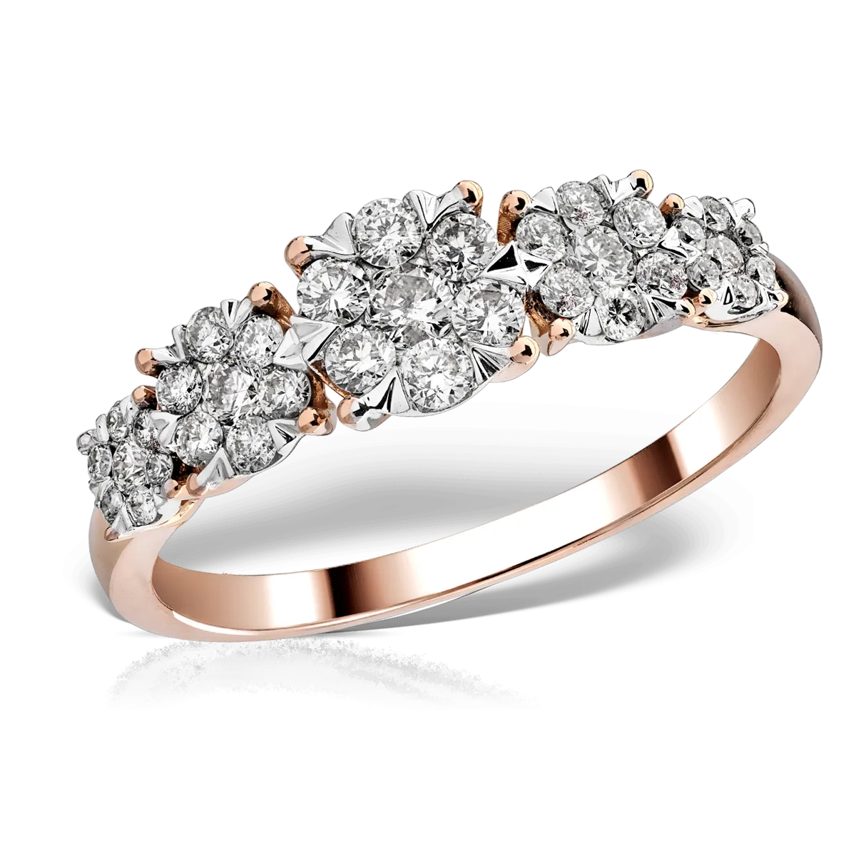 18K rose gold ring with 0.5ct diamonds