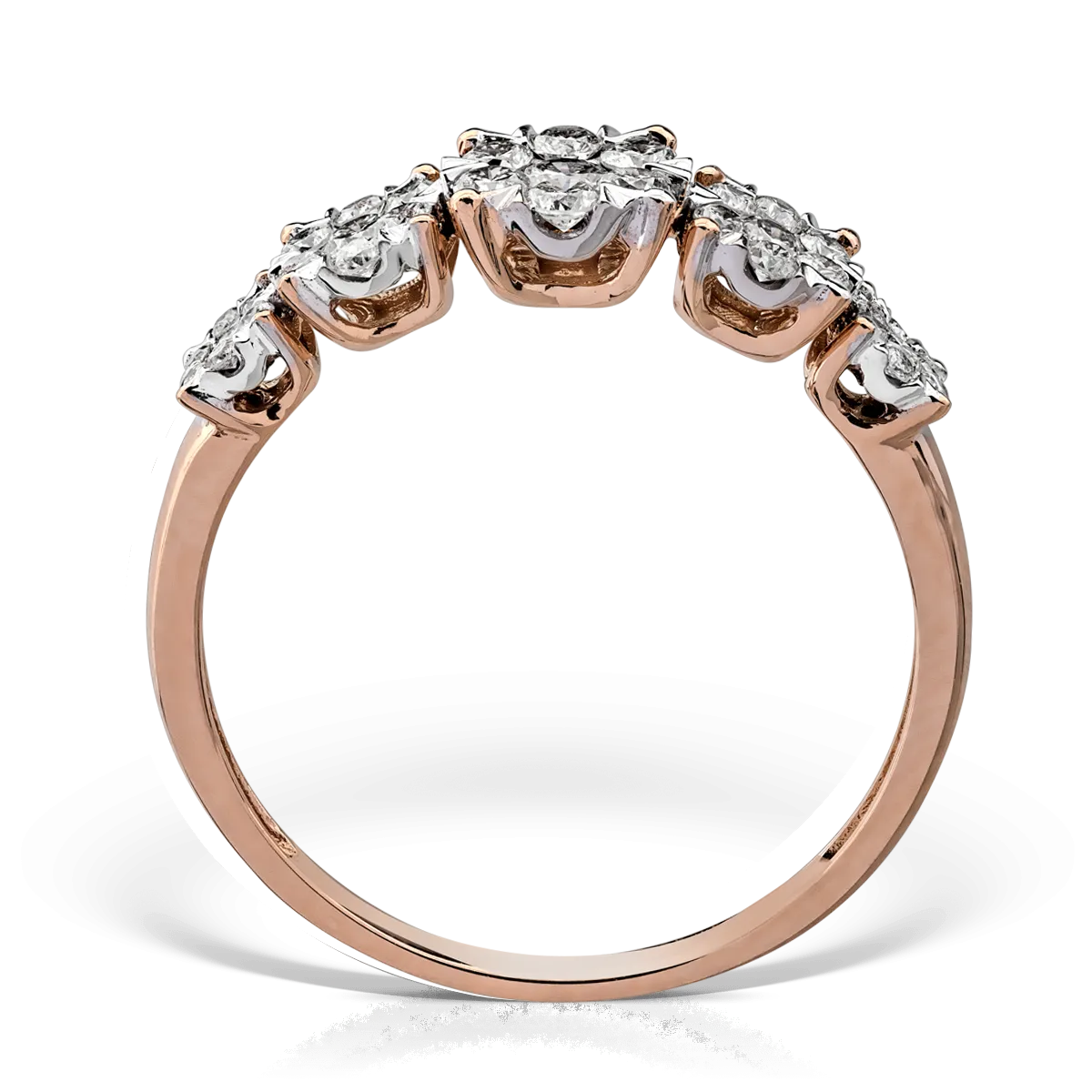 18K rose gold ring with 0.5ct diamonds