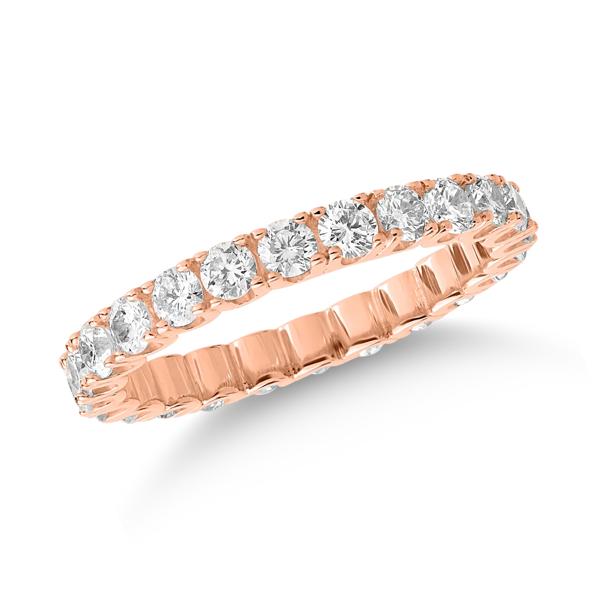18K rose gold ring with 2ct diamonds