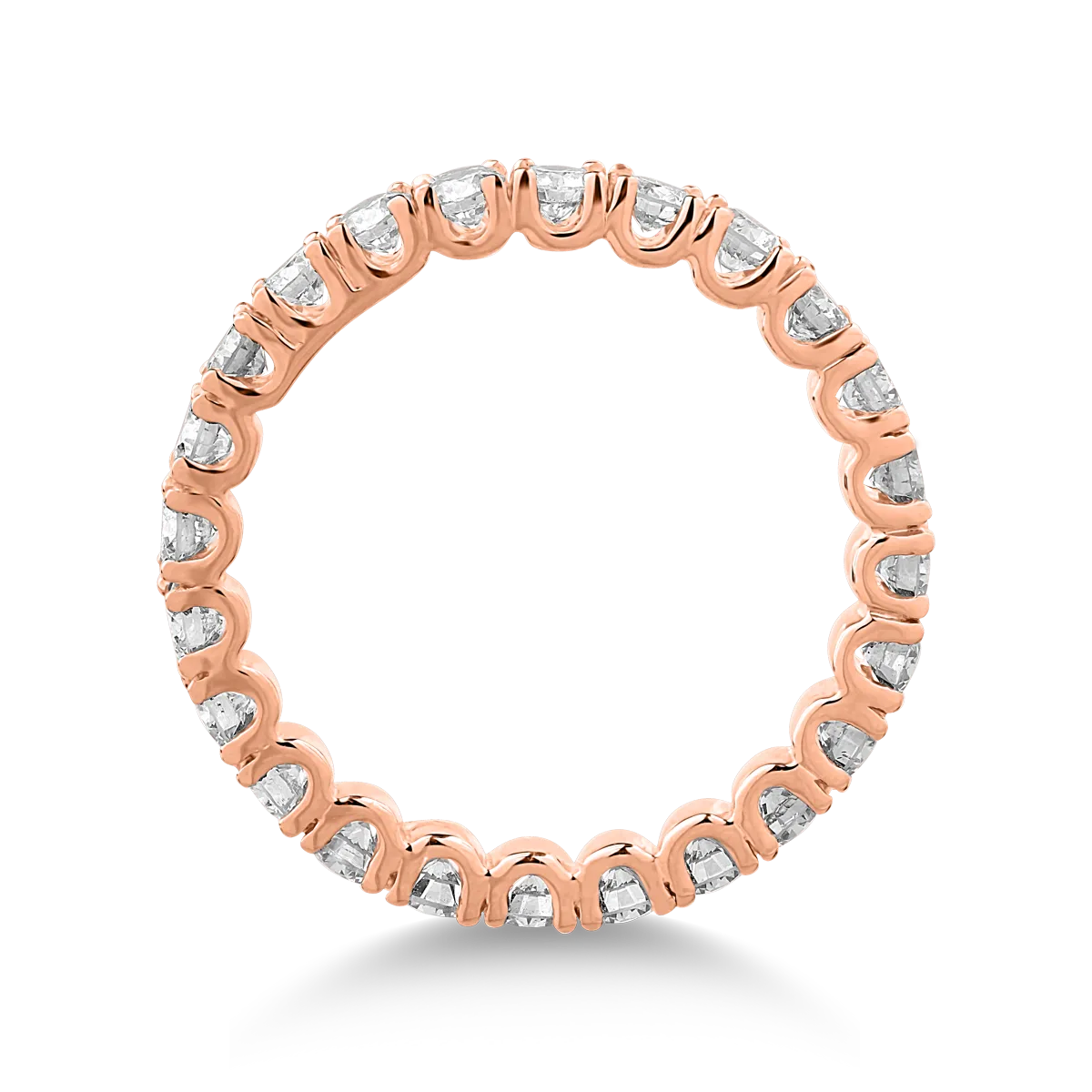 Inel din aur roz de 18K cu diamante de 2ct