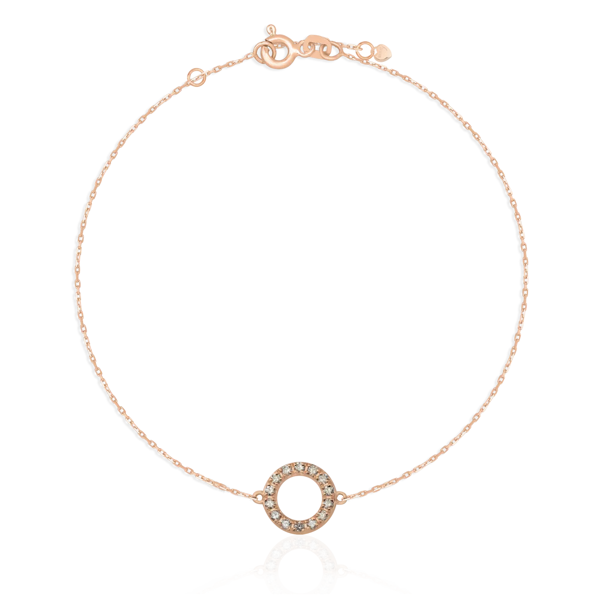 Bratara din aur roz cu pandantiv cerc si diamante de 0.1ct-179600
