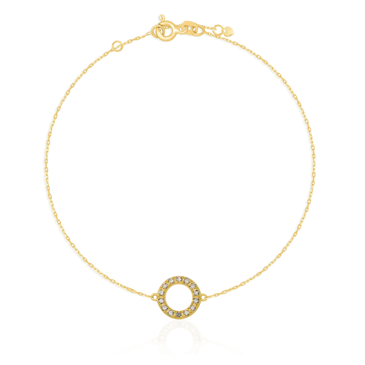 14 k sárga arany karkötő 0.12ct gyémántokkal