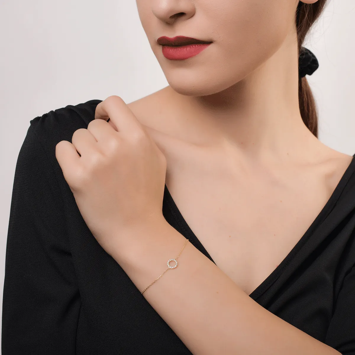 14K yellow gold bracelet with diamonds of 0.12ct