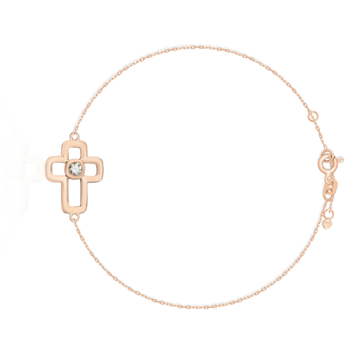 Гривна от 14K розово злато с диамант 0.06ct-120483