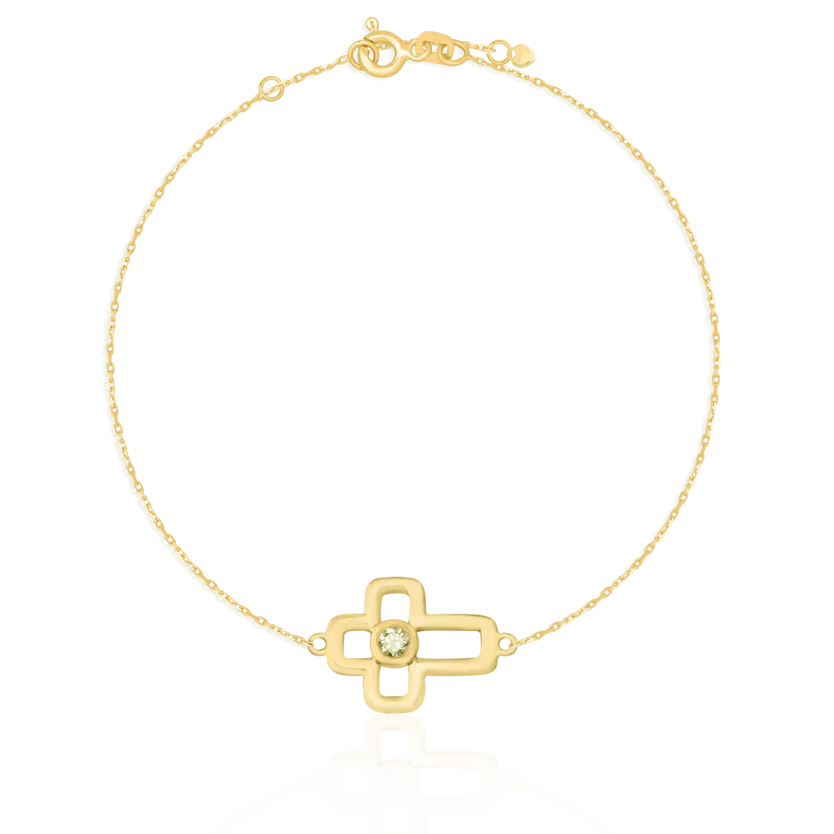 14K yellow gold cross bracelet with diamond of 0.07ct-120482