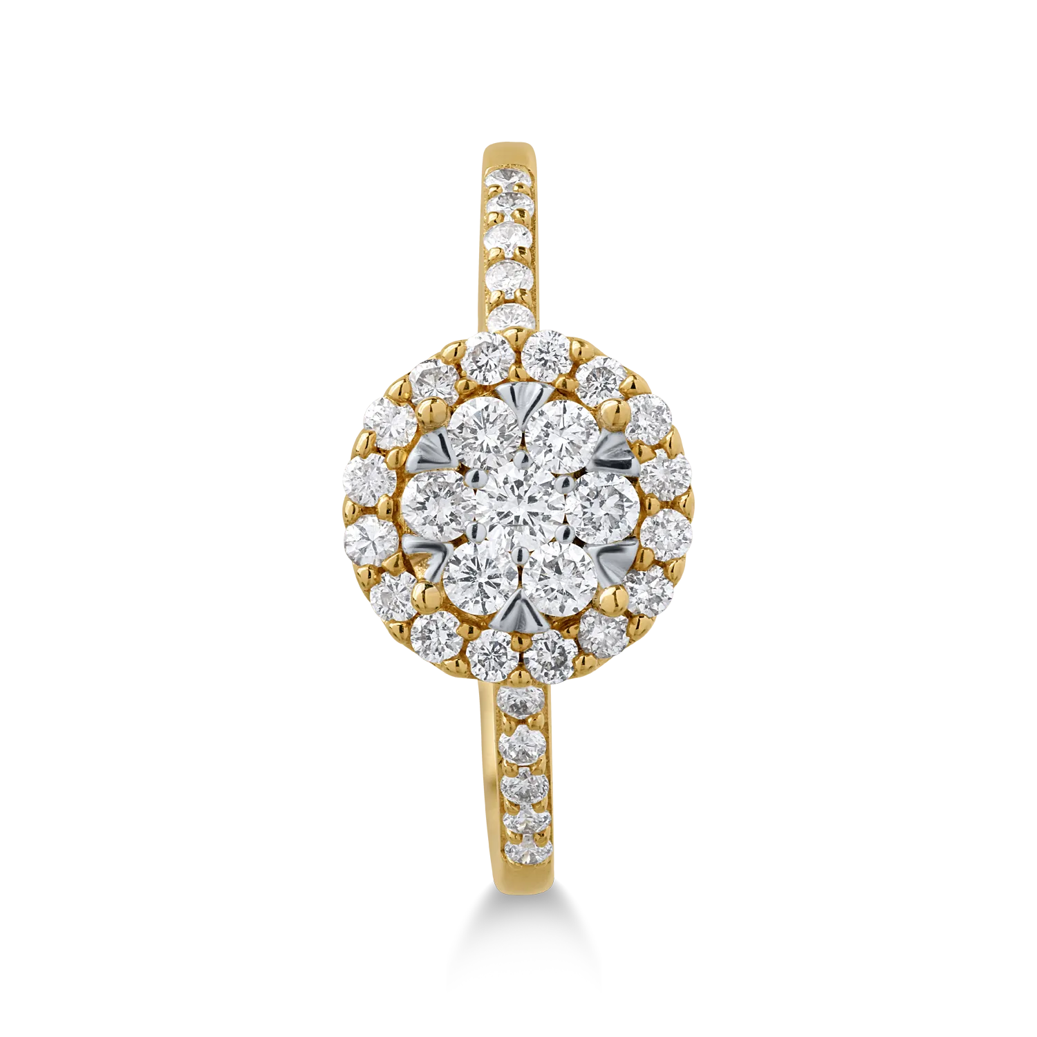Пръстен от 14K жълто злато с 0.5ct диаманти