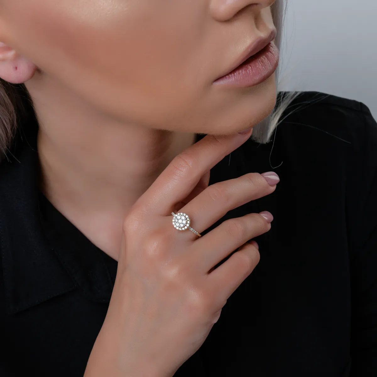 Пръстен от 14K жълто злато с 0.5ct диаманти