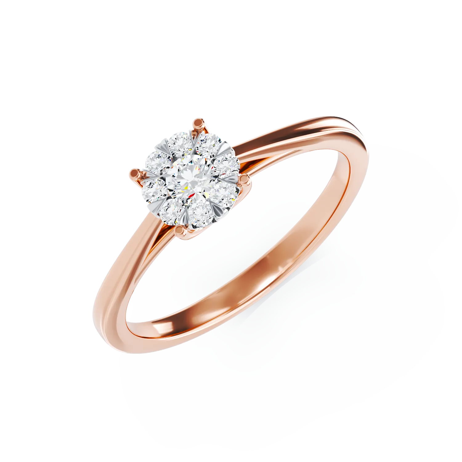 18K rose gold engagement ring with 0.15ct diamonds