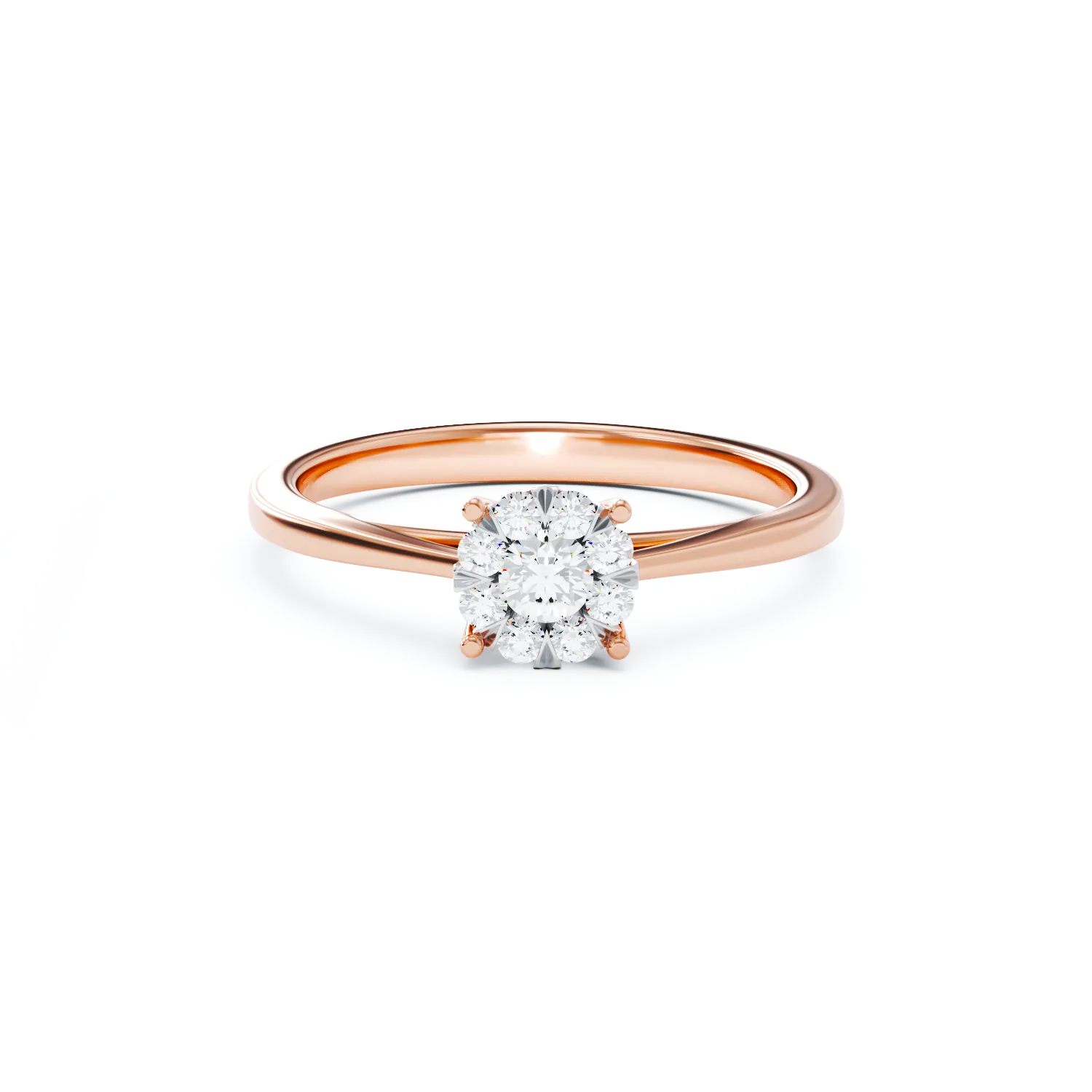 18K rose gold engagement ring with 0.15ct diamonds