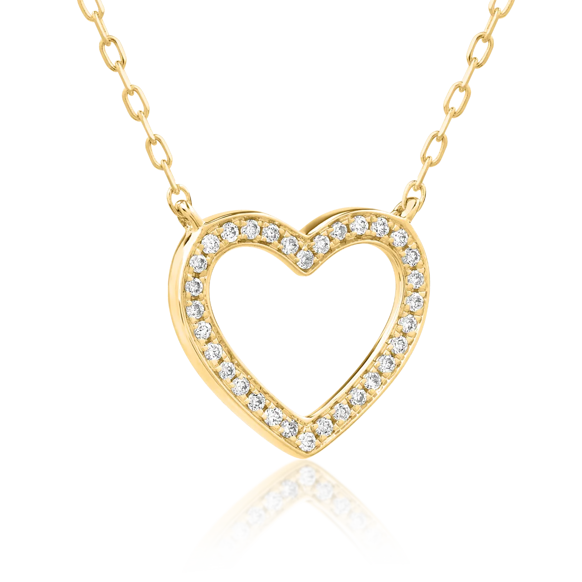 18K yellow gold cross pendant necklace with 0.078ct diamond