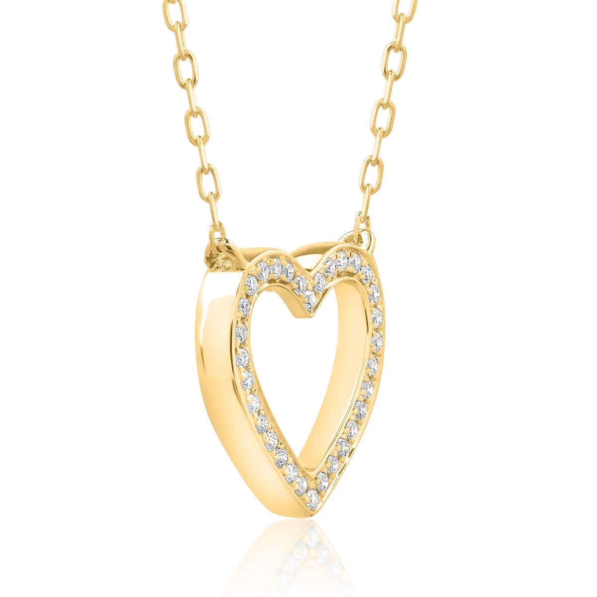 18K yellow gold cross pendant necklace with 0.078ct diamond