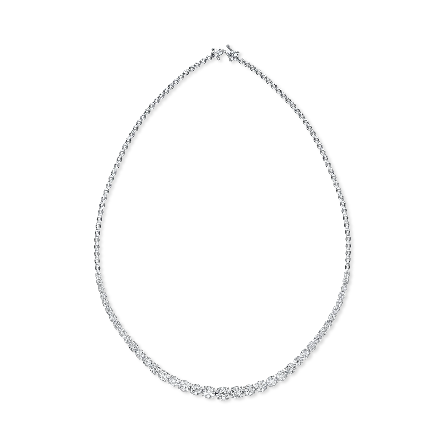 White gold tennis necklace with 3ct diamonds