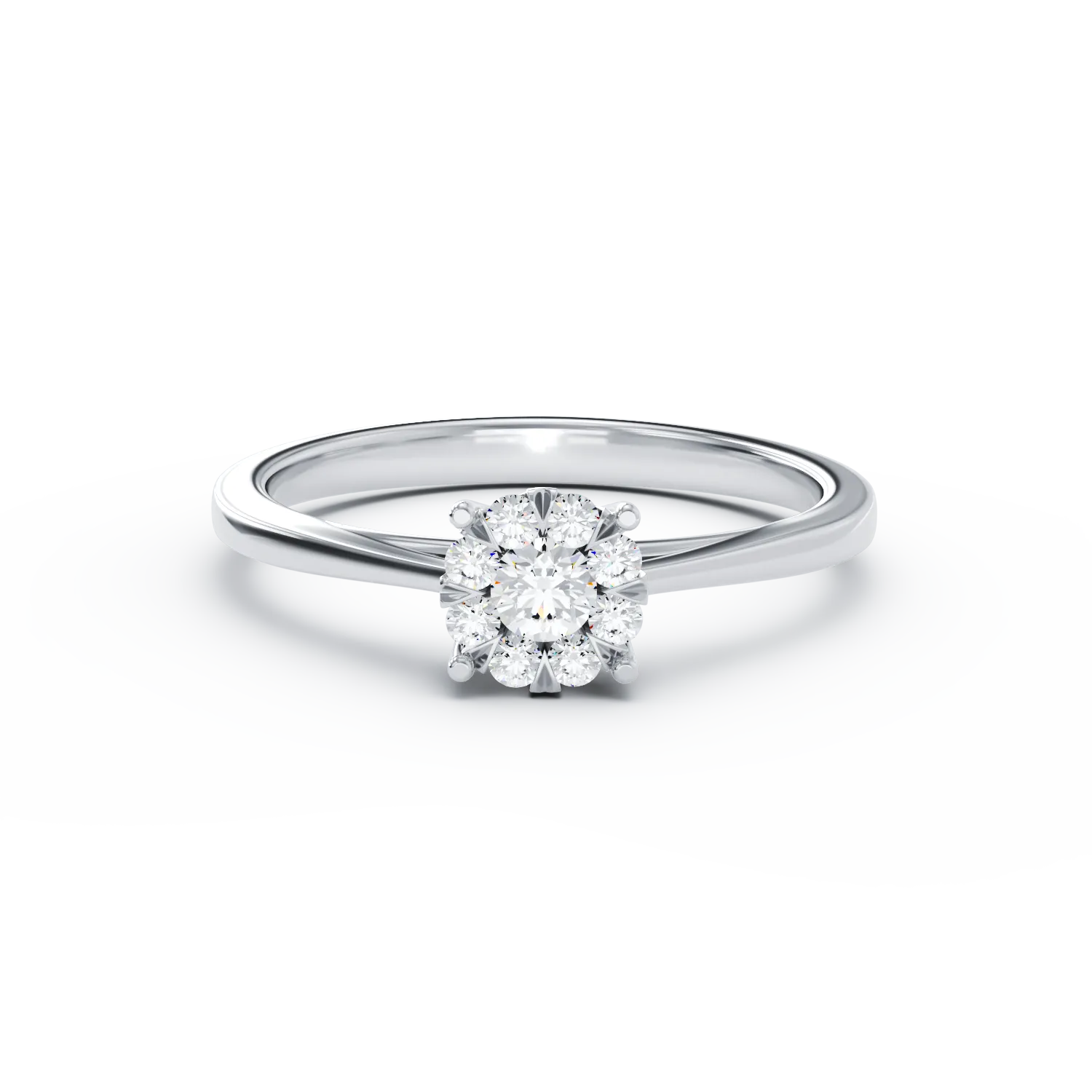 Inel de logodna din aur alb de 18K cu diamante de 0.255ct