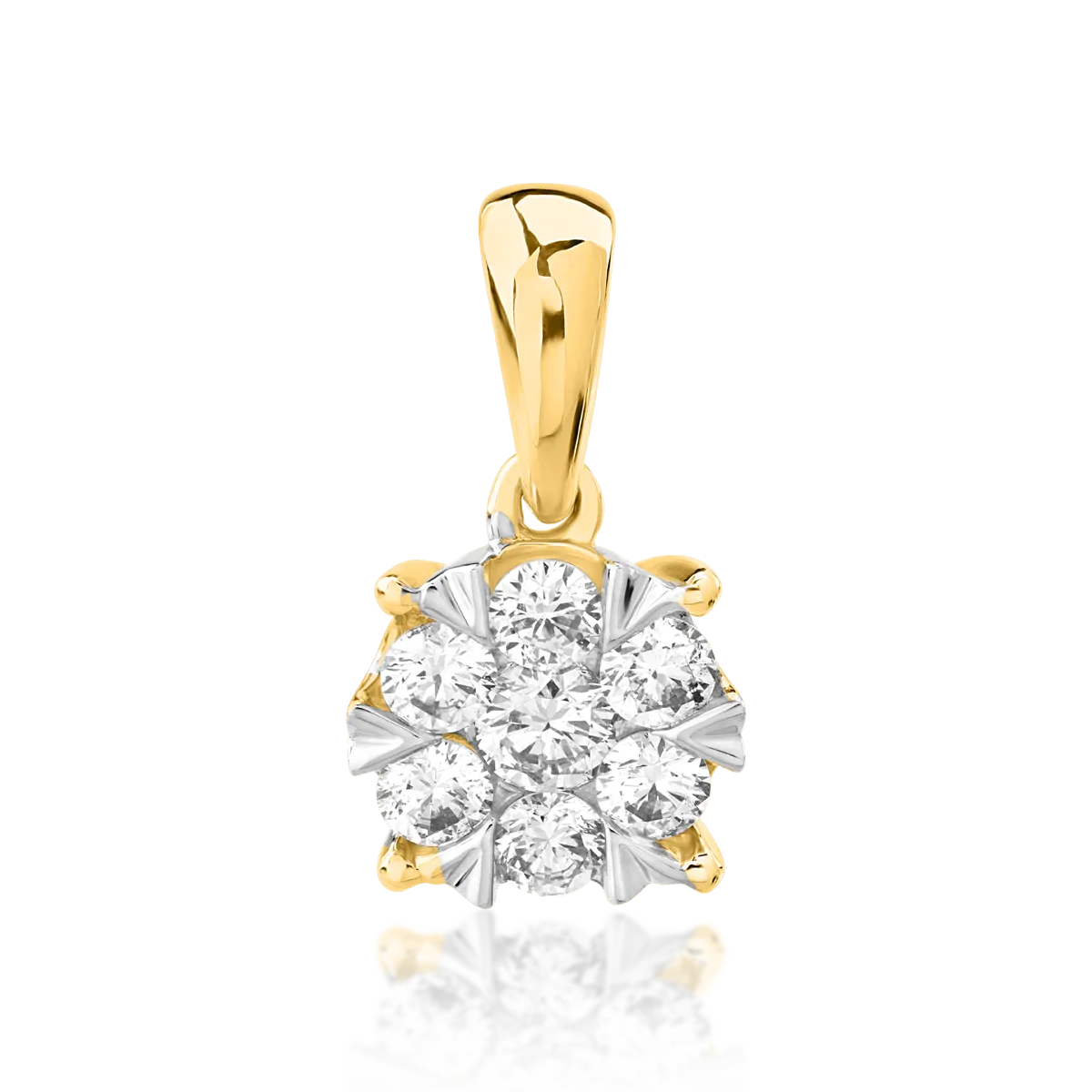 18K yellow gold pendant with 0.5ct diamonds