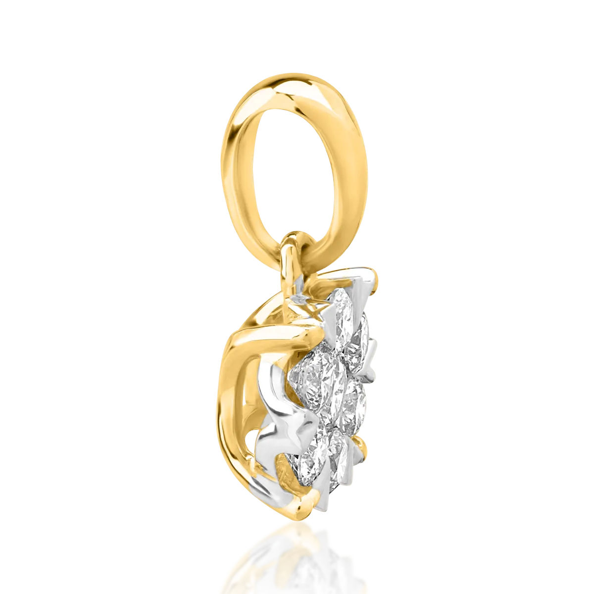 18K yellow gold pendant with 0.5ct diamonds