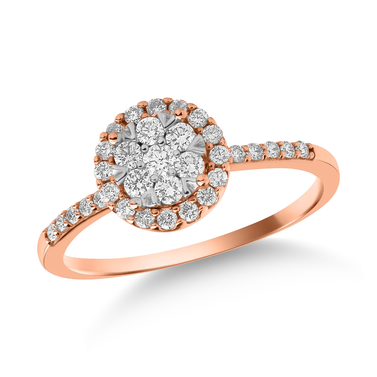 14K rose gold ring with 0.5ct diamonds