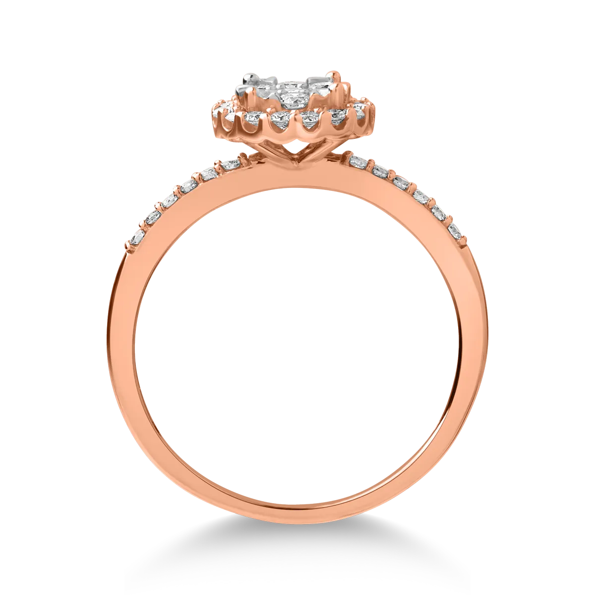 Inel din aur roz cu diamante de 0.5ct